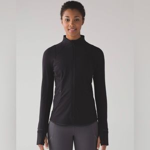 LULULEMON FRESH TRACKS BLACK ZIP UP JACKET  TECH FLEECE SIZE 10